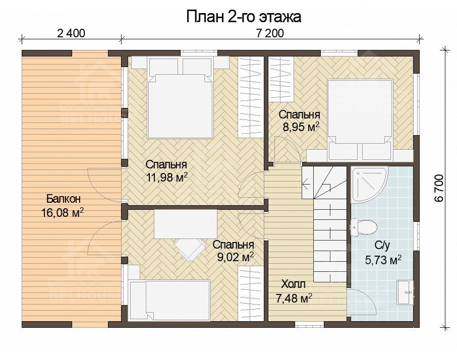 Каркасный барнхаус, проект №284 - планировка